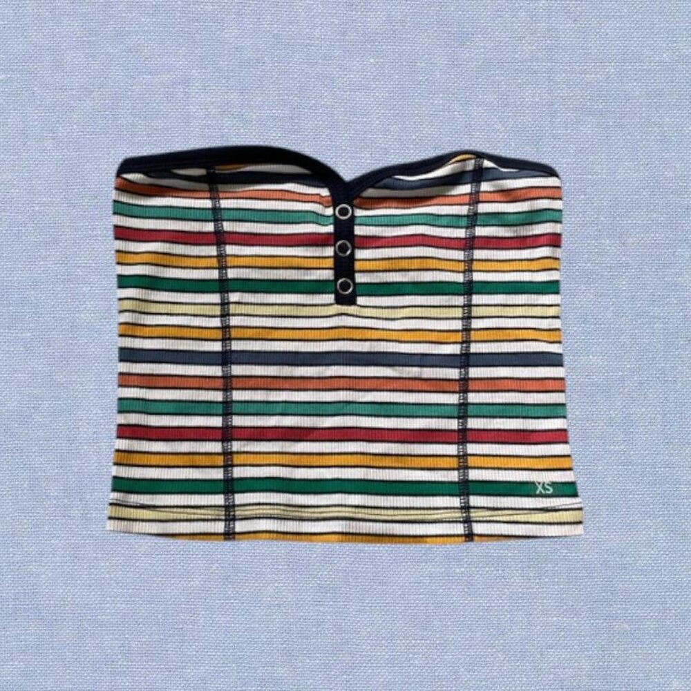 PacSun Me to We Multicolor Striped Crop Top